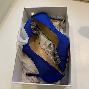Manolo blahnik royal blue pumps size 40